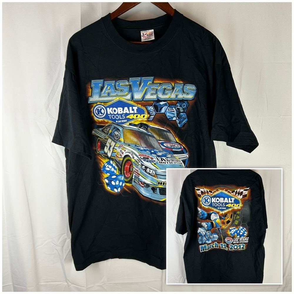 Chase Authentics‎ Las Vegas Kobalt Tools 400 2 Sided Black T-shirt Sz XL 2012